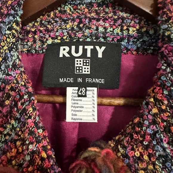 80s Made In france Pattern Jacket - Picture 5 of 6